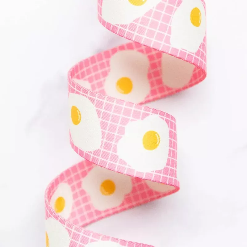 1 1/2″ Webbing | Ruby Star Society | Fried Eggs – Pink