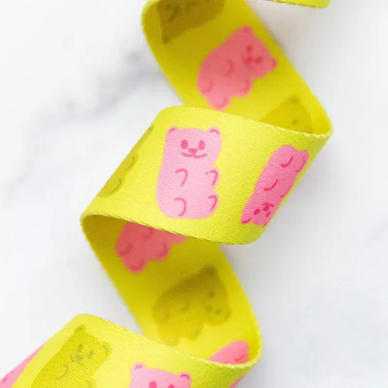 1 1/2″ Webbing | Ruby Star Society | Gummy Bears – Citron