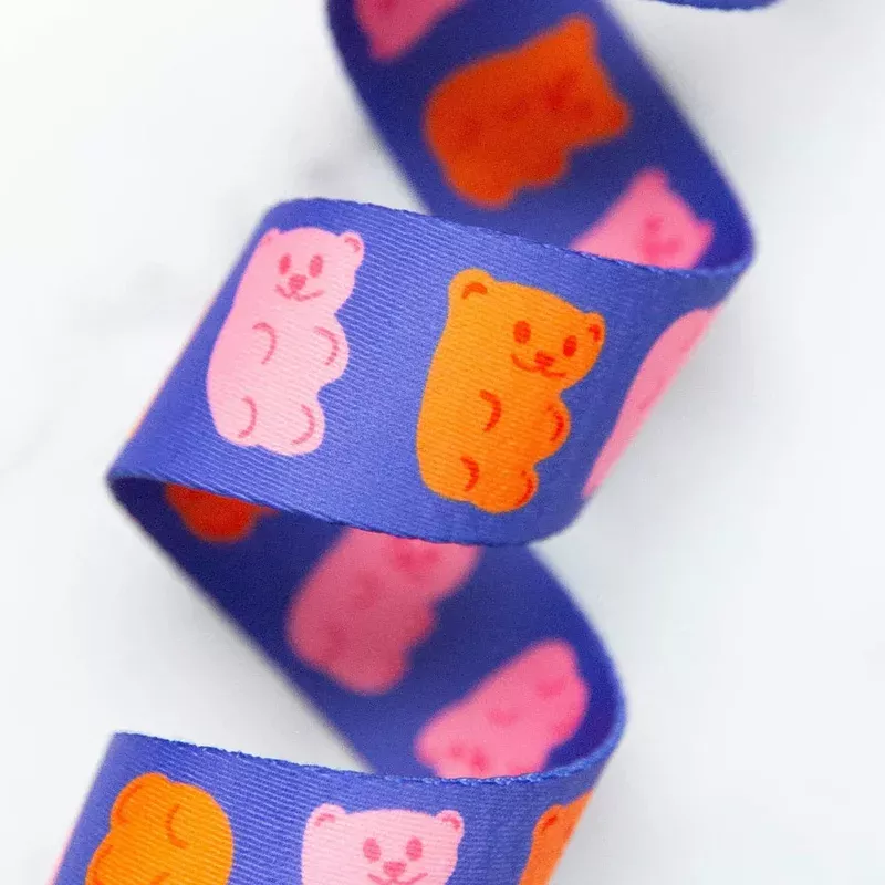 1 1/2″ Webbing | Ruby Star Society | Gummy Bears – Royal Blue
