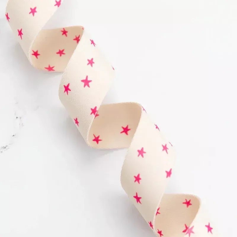 1 1/2″ Webbing | Ruby Star Society | Starry Natural Pink