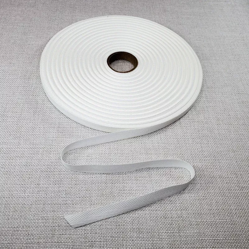 1/2″ Cotton Twill Tape | Heavyweight | White | 5 Yard Cut