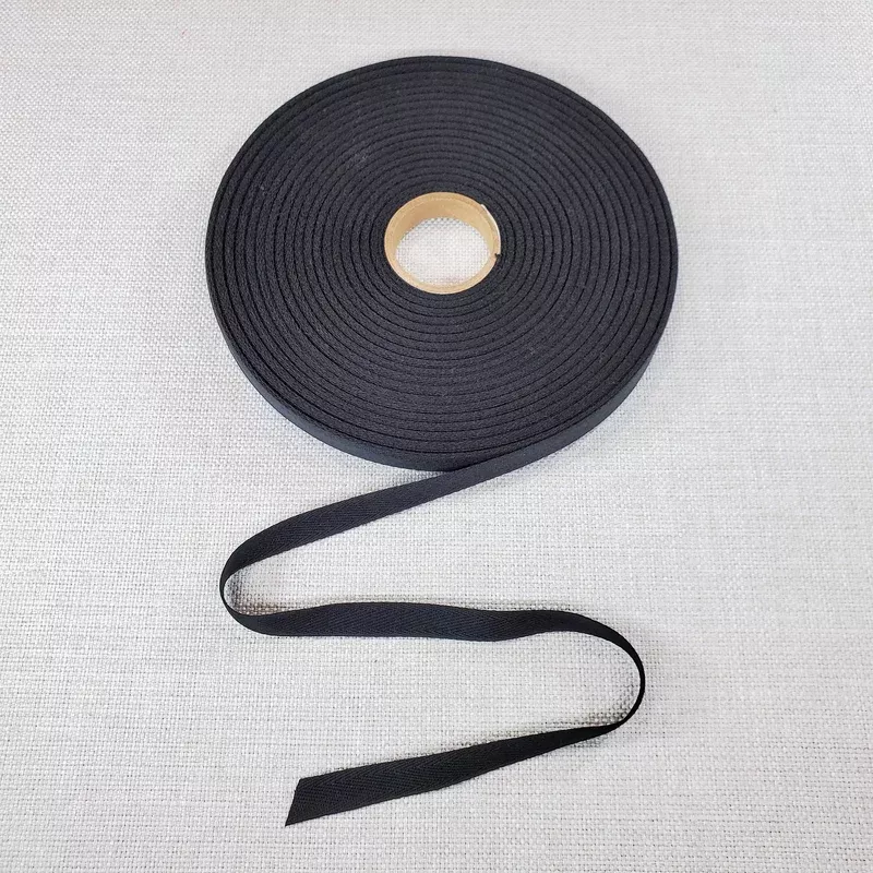 1/2″ Cotton Twill Tape | Lightweight | Black | 5 Yard Cut