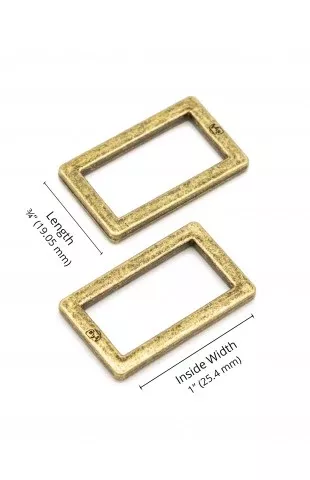 1" Flat Rectangle Ring (Set of 2)