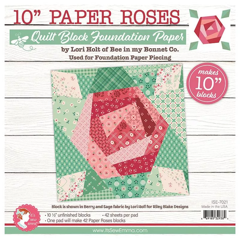 10" Paper Rose Foundation Paper ISE 7021 Its Sew Emma#1
