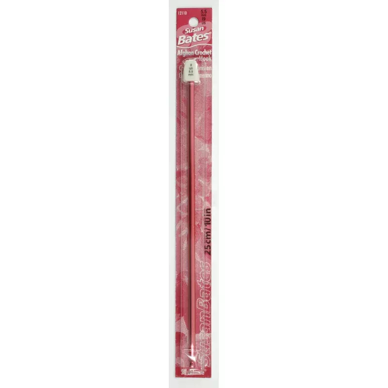 10″ SB Silvalume Afghan Hook 5.5mm, I-9