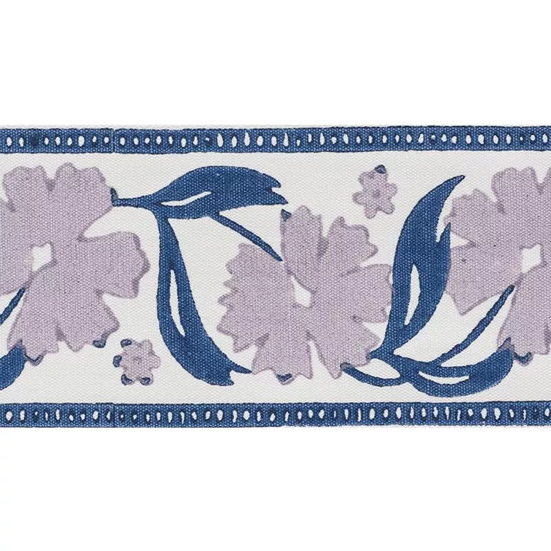 Adra Hand Blocked Tape Lilac & Blue 74401 by Schumacher Designer Trim