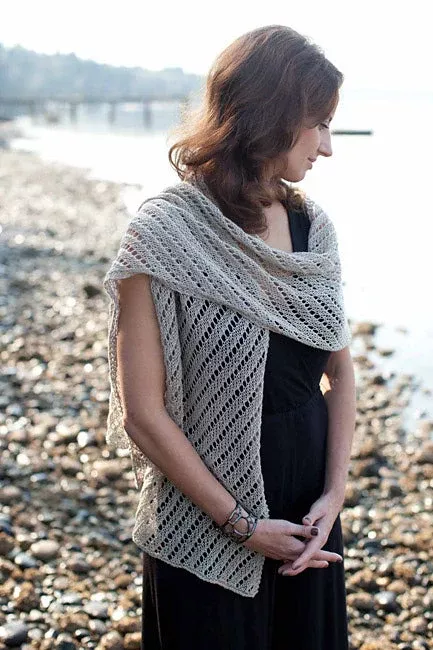 A Churchmouse Yarns and Teas Pattern - Diagonal Lace Scarf & Wrap (PDF)