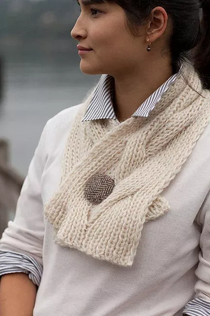 A Churchmouse Yarns and Teas Pattern - Reversible Cable Neck Wrap & Scarf (PDF)
