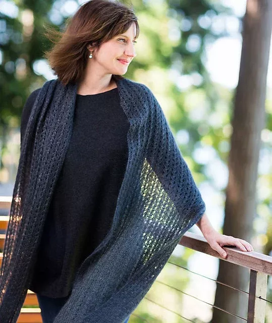 A Churchmouse Yarns and Teas Pattern - Ribbed Lace Scarf (PDF)