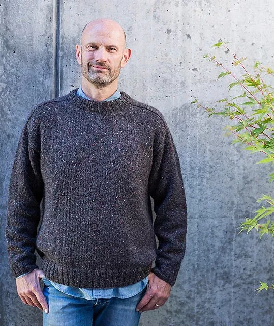 A Churchmouse Yarns and Teas Pattern - Saddle Shoulder Men's Pullover (PDF)
