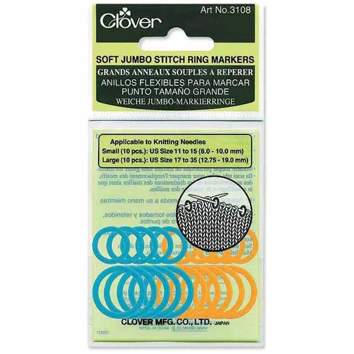 Clover Jumbo Soft Ring Stitch Markers 3108