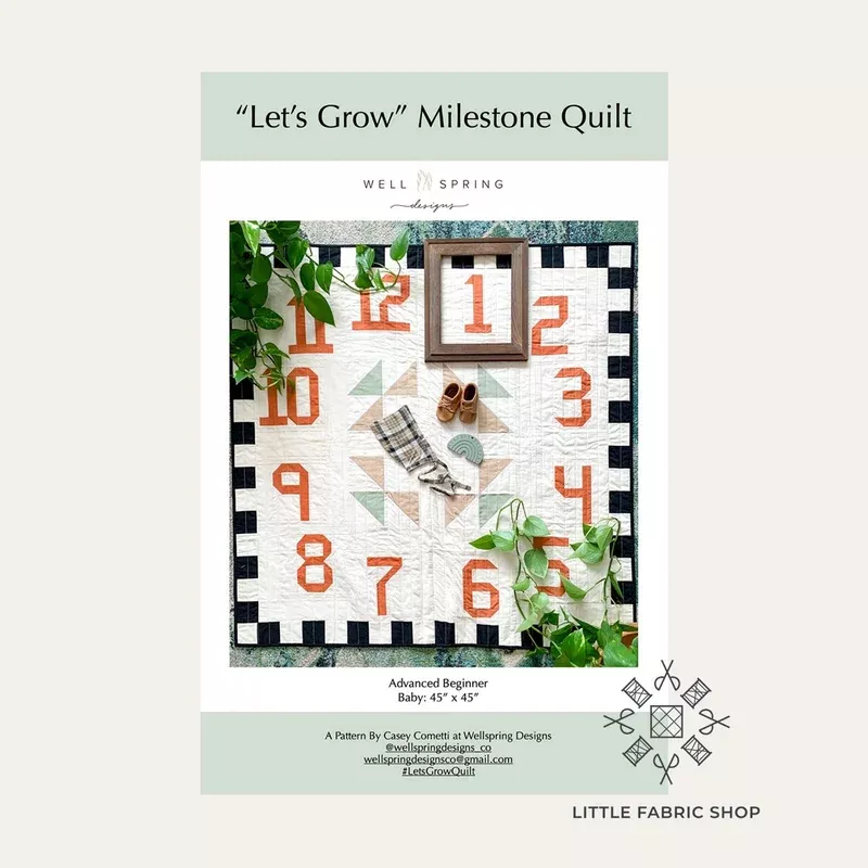 “Let’s Grow” Milestone Quilt | Quilt Pattern | Wellspring Designs