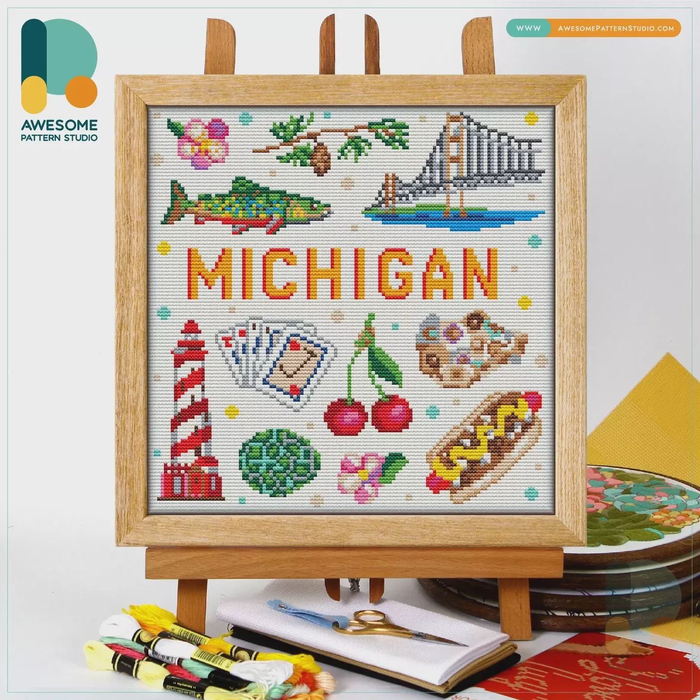 Michigan Collection Counted Cross Stitch Kit