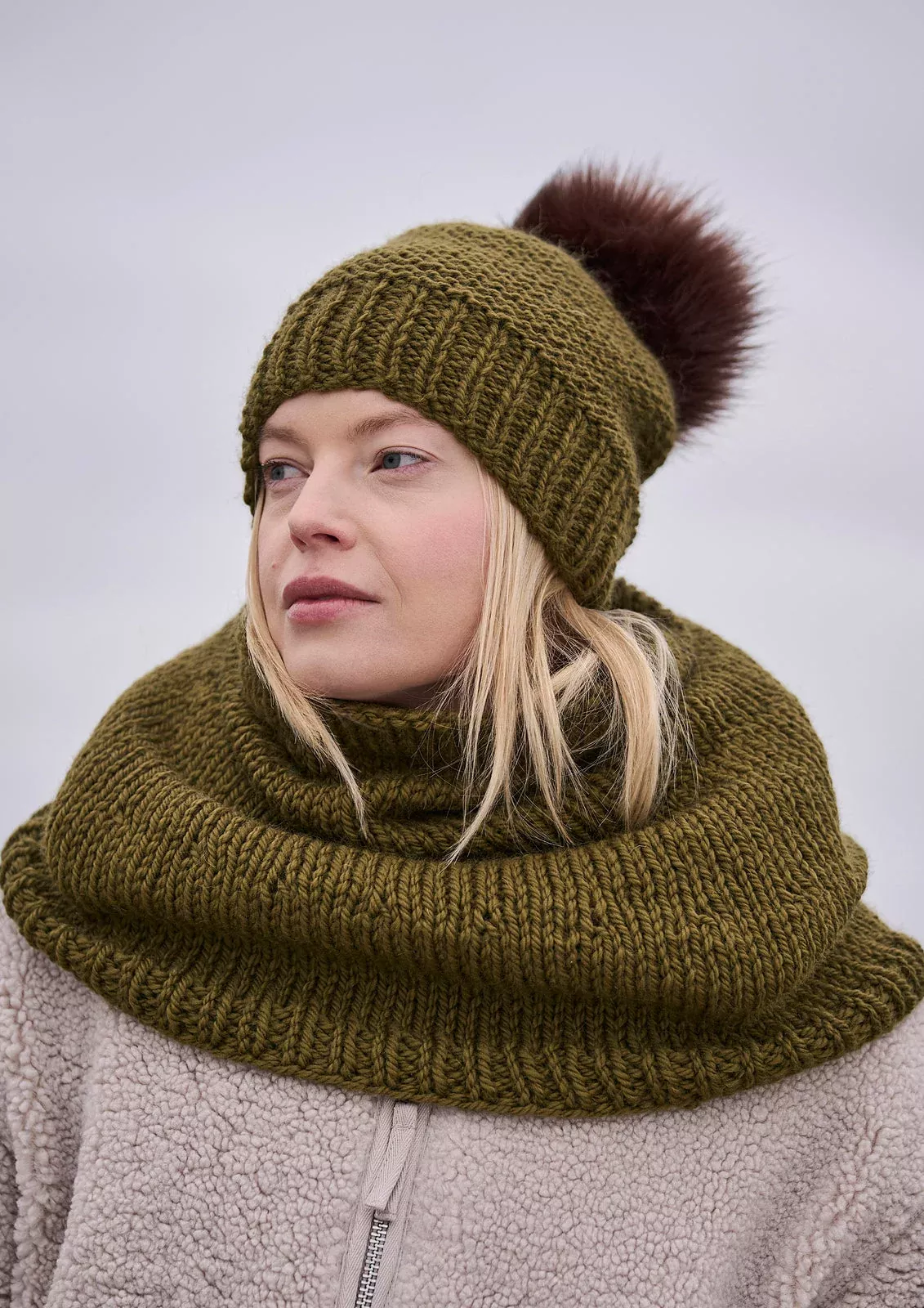 A Rowan Mode Chunky Wool Pattern - Southwold + Salle Longcoat and Snood (PDF)