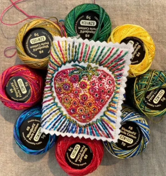 Strawberry Needlebook Sampler