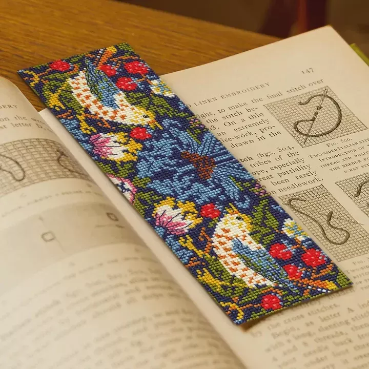 Strawberry Thief by Morris Cross Stitch Bookmark Kit
