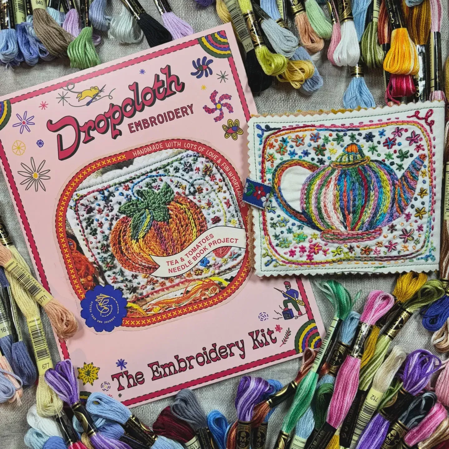 Tea and Tomato Needlebook Embroidery Kit
