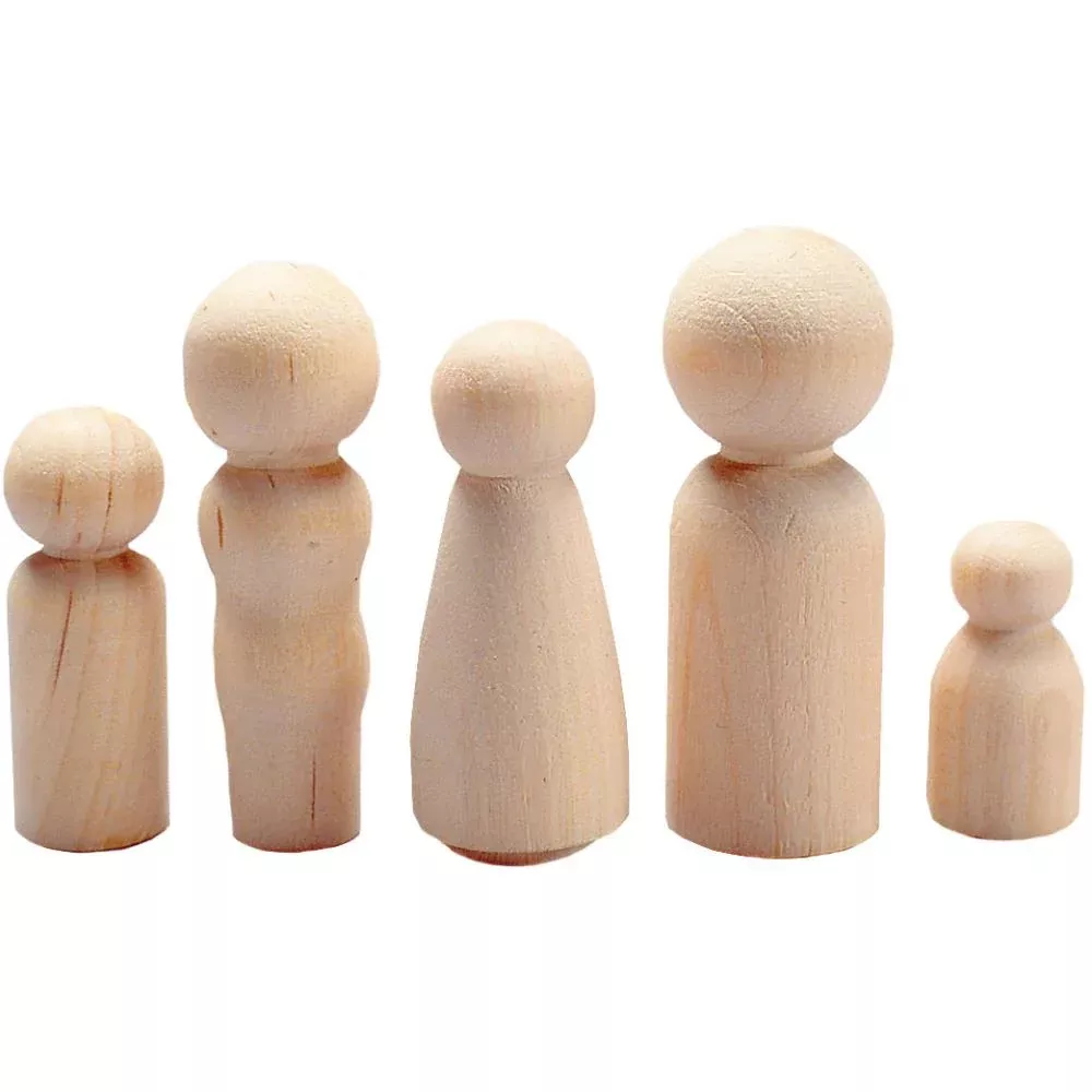 Wood People Assored Sizes 40 pk.