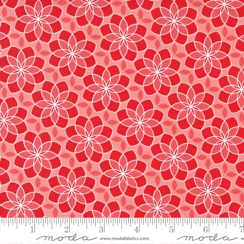 Zinnia Flamingo Zinnia Yardage by April Rosenthal for Moda Fabrics