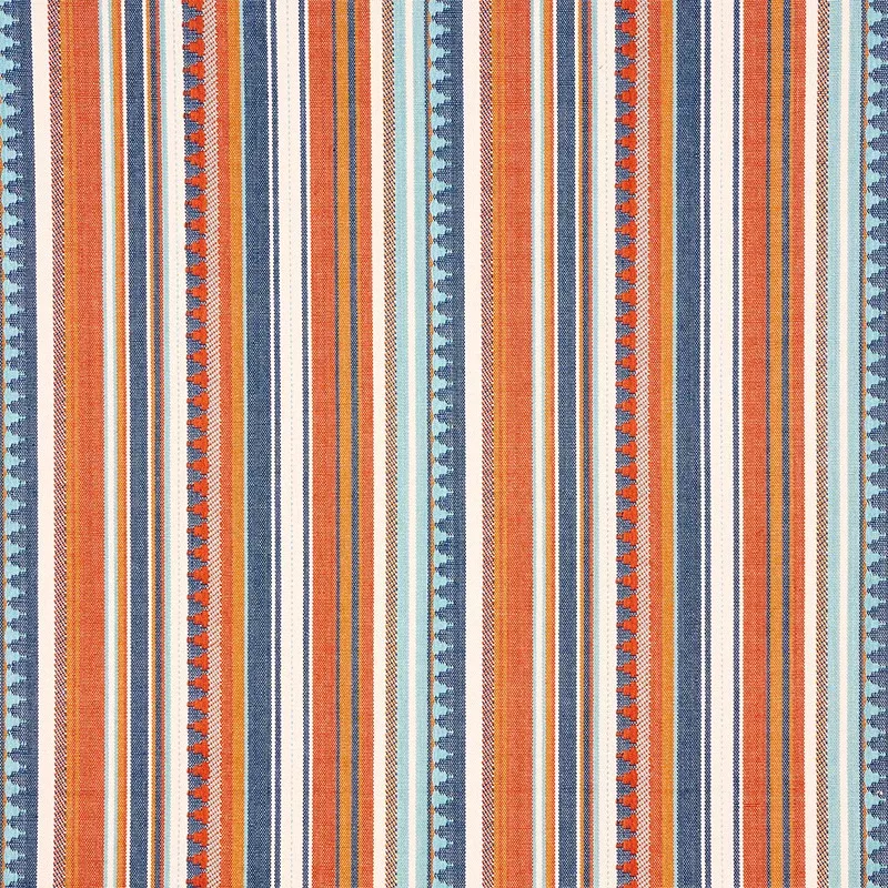 Zuni Stripe Blue & Orange 78730 by Schumacher Designer Fabric